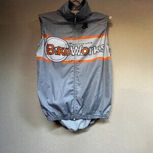 Champ System Men's Bike Works Peninsula Cycling Jersey Zip Up Vest Medium Gray